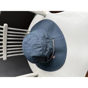 Blue Wide Brim Outdoor Sun Hat with Adjustable Chin Cord